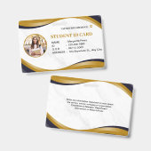 白茶色とブラウンの現代的な高校生のIDカード バッジ (Front & Back)