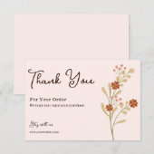 白茶色 モダン ご注文ありがとうカード サンキューカード (正面/裏面)