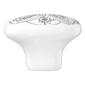 白華美とグレーの円レース セラミックノブ (側面)