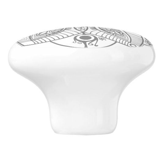 白華美とグレーの円レース セラミックノブ (側面)