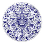 白華美と青の円レース セラミックノブ (正面)