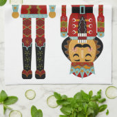 白華美地のクリスマスナッツクラッカー キッチンタオル (折り畳み)