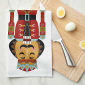 白華美地のクリスマスナッツクラッカー キッチンタオル (四つ折り)