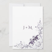 白華美結婚式招待状上の紫の渦巻き 招待状 (裏面)