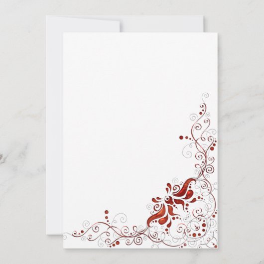 白華美結婚式招待状上の赤い渦巻き 招待状 (裏面)