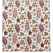 白落ちたのパタ離れーン紅葉 シャワーカーテン (正面)