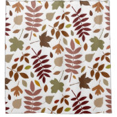 白落ちた離れの大きいパターンの紅葉 シャワーカーテン (正面)