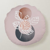 白葉禅サークル植物学イラストレーション ラウンドクッション (裏面)