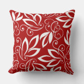 白葉色背景のアートパターン クッション (正面)