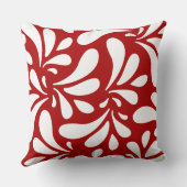 白葉色背景のアートパターン クッション (裏面)