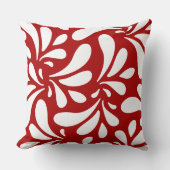 白葉色背景のアートパターン クッション (正面)