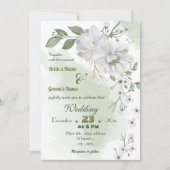 白葉花結婚緑 招待状 (正面)