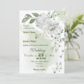 白葉花結婚緑 招待状 (スタンド正面)