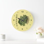 白葡萄の~Botanical時計は~Any Color~を~Kitchen ラージ壁時計 (ホーム)