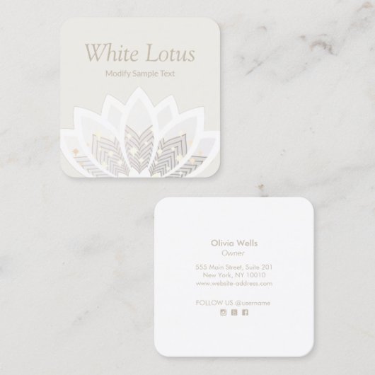 白蓮お洒落花 スクエア名刺 (正面/裏面)