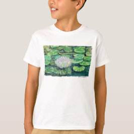 白蓮と蓮の葉 Tシャツ