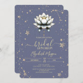 白蓮の天の星　パステルラヴァンダー　ブライダル 招待状 (正面/裏面)