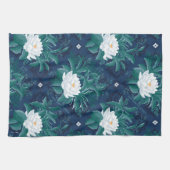 白蓮の深夜蓮の模様 キッチンタオル (横)