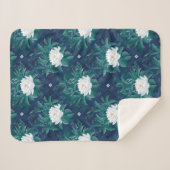 白蓮の深夜蓮の模様 シェルパブランケット (正面(横))