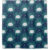 白蓮の深夜蓮の模様 シャワーカーテン (正面)