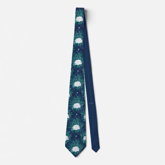 白蓮の深夜蓮の模様 ネクタイ (正面)