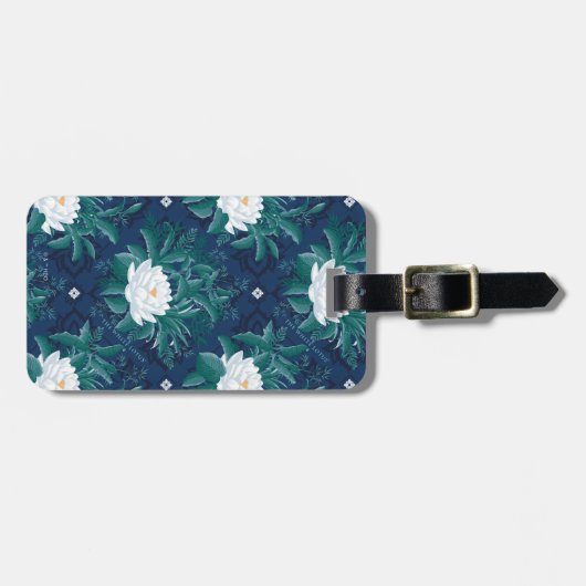 白蓮の深夜蓮の模様 ラゲッジタグ (正面横)