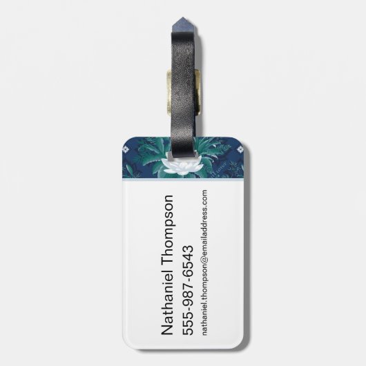 白蓮の深夜蓮の模様 ラゲッジタグ (裏面縦)