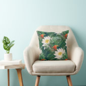 白蓮の熱帯鳥とハスの模様 クッション (椅子)