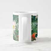 白蓮の熱帯鳥とハスの模様 ジャンボコーヒーマグカップ (裏面)