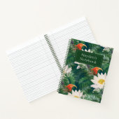 白蓮の熱帯鳥とハスの模様 ノートブック (内部)