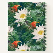 白蓮の熱帯鳥とハスの模様 ノートブック (裏面)