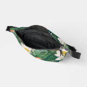 白蓮の熱帯鳥とハスの模様 ファニーパック (見開き)