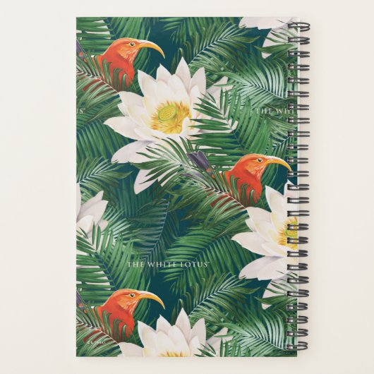 白蓮の熱帯鳥とハスの模様 プランナー手帳 (裏面)