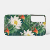 白蓮の熱帯鳥とハスの模様 SAMSUNG GALAXYケース (裏面横)