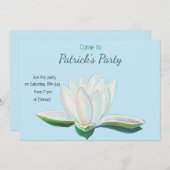 白蓮の花が輝パーソナライズされたく 招待状 (正面/裏面)