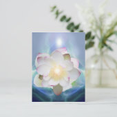 白蓮の花を水晶に ポストカード (スタンド正面)
