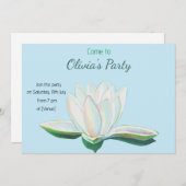 白蓮の花パーティー パーソナライズされた 招待状 (正面/裏面)