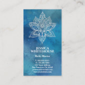 白蓮の花ブルー水彩名刺 名刺 (裏面)