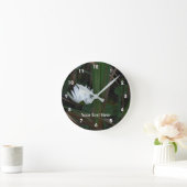 白蓮の花ユリパーソナライズされた花 ラウンド壁時計 (ホーム)