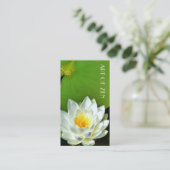 白蓮の花写真明るい緑 名刺 (スタンド正面)