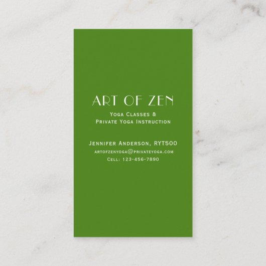 白蓮の花写真明るい緑 名刺 (裏面)