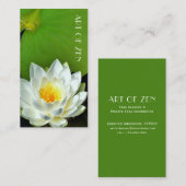 白蓮の花写真明るい緑 名刺 (正面/裏面)