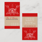 白蓮の花園（赤） 名刺 (正面/裏面)