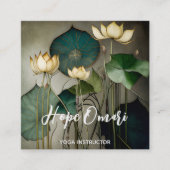 白蓮の花、美しいヒーリング自然 スクエア名刺 (正面)