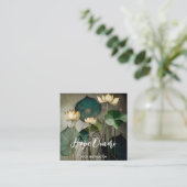 白蓮の花、美しいヒーリング自然 スクエア名刺 (スタンド正面)