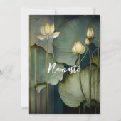 白蓮の花、美しいヒーリング自然 招待状 (裏面)