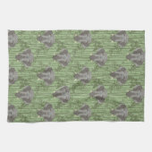 白蓮威厳のある象 キッチンタオル (横)