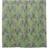 白蓮威厳のある象 シャワーカーテン (正面)