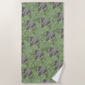 白蓮威厳のある象 ビーチタオル (正面)