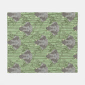 白蓮威厳のある象 フリースブランケット (正面(横))